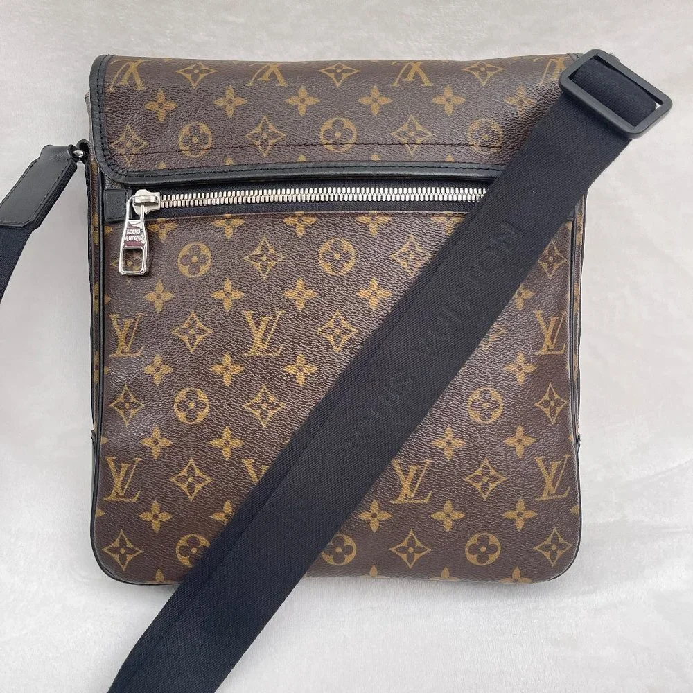 New Auc Louis Vuitton Monogram Macassar Canvas Bass MM Messenger/crossbody Bag
